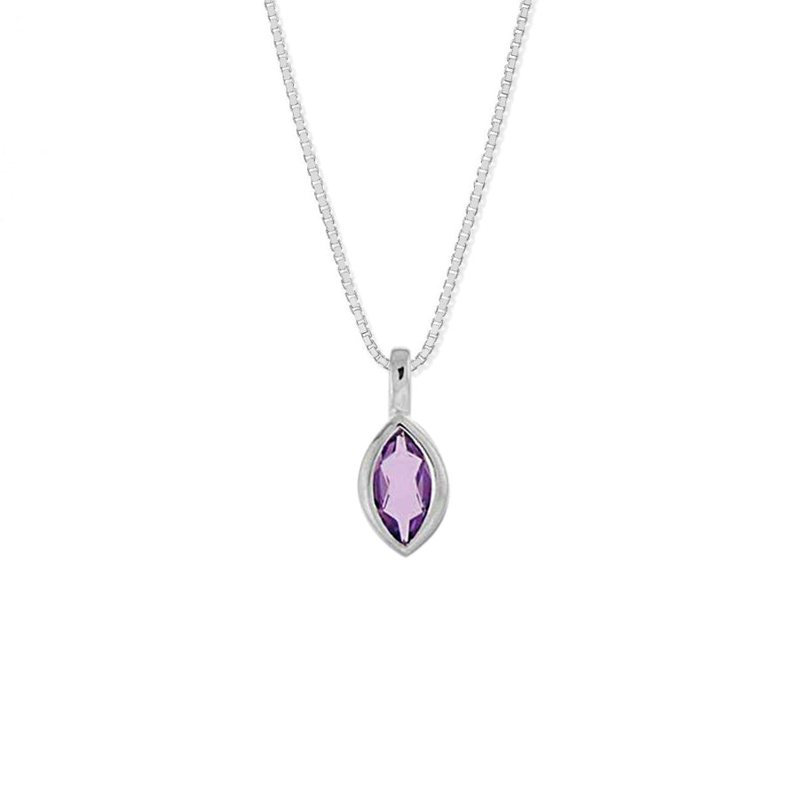 Boma Jewelry Necklaces Light Amethyst Marquise Gemstone Necklace 