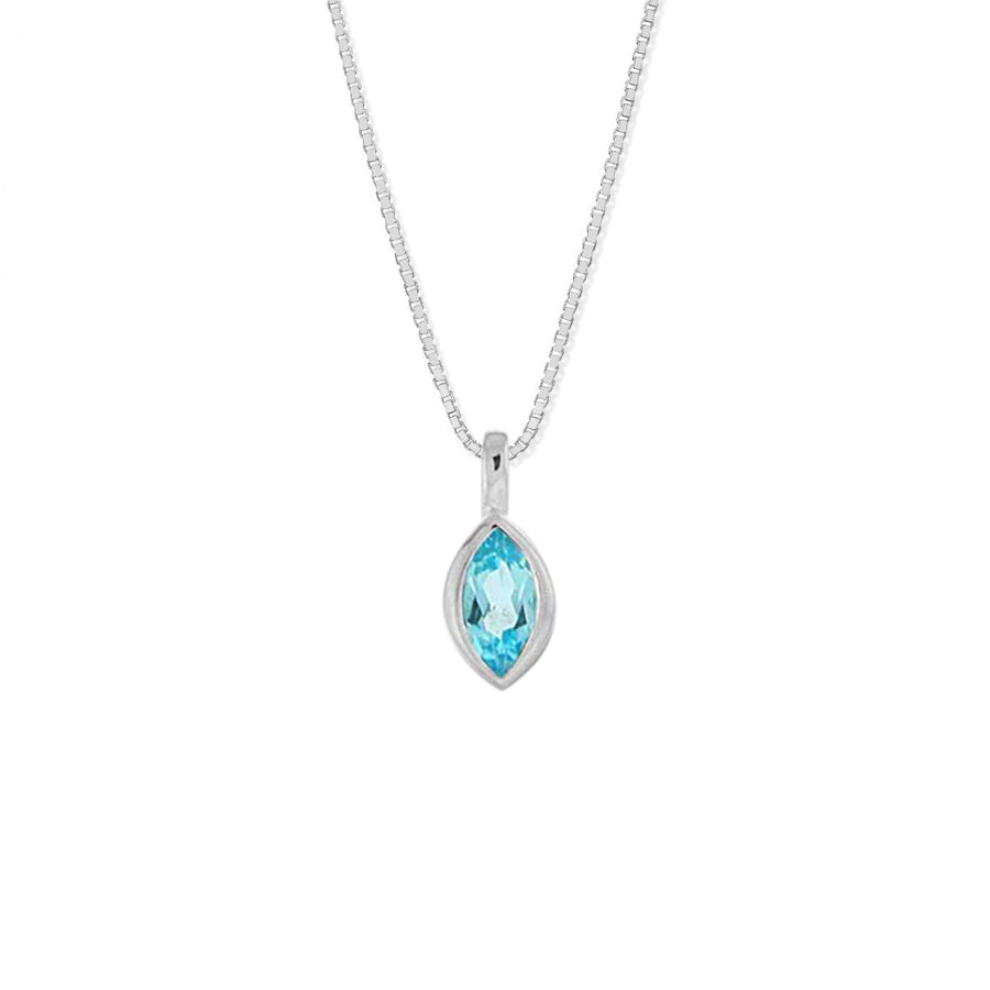 Boma Jewelry Necklaces Light Blue Topaz Marquise Gemstone Necklace 