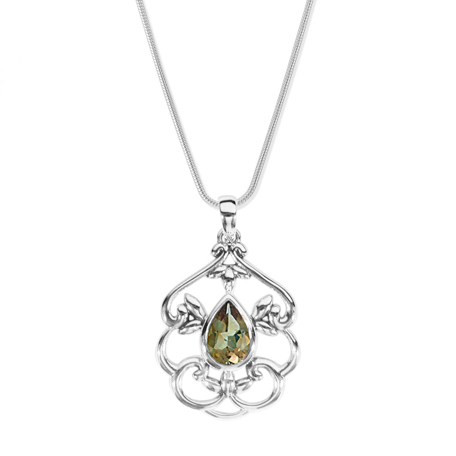 Boma Jewelry Necklaces Light Citrine Marquise Gemstone Necklace 