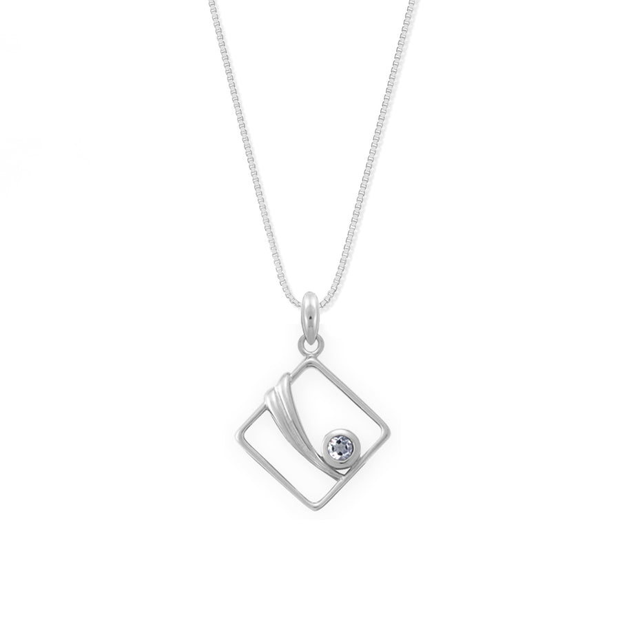 Square Shape with Round Gemstone Necklace (NBF 577)