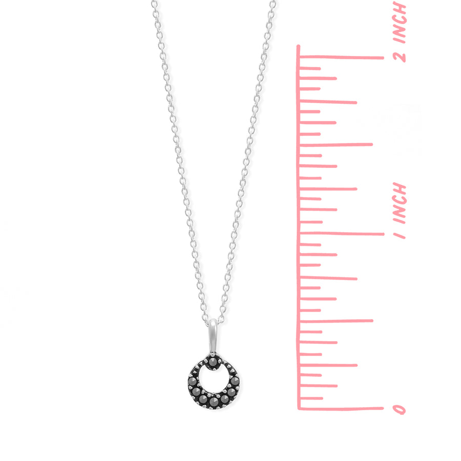 Circle Marcasite Necklace (NM 1268)