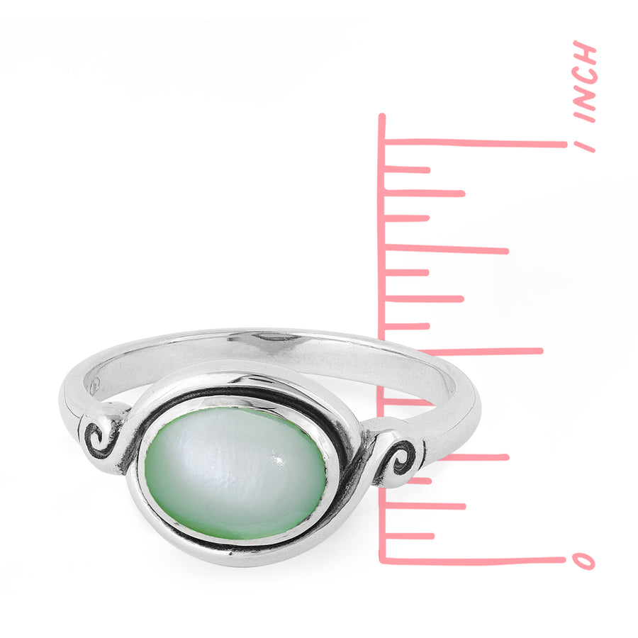 Horizontal Oval Stone Ring (R 1218)