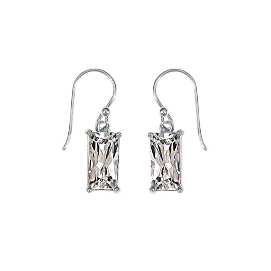 Baguette Gemstone Dangle Earrings (SV 344)