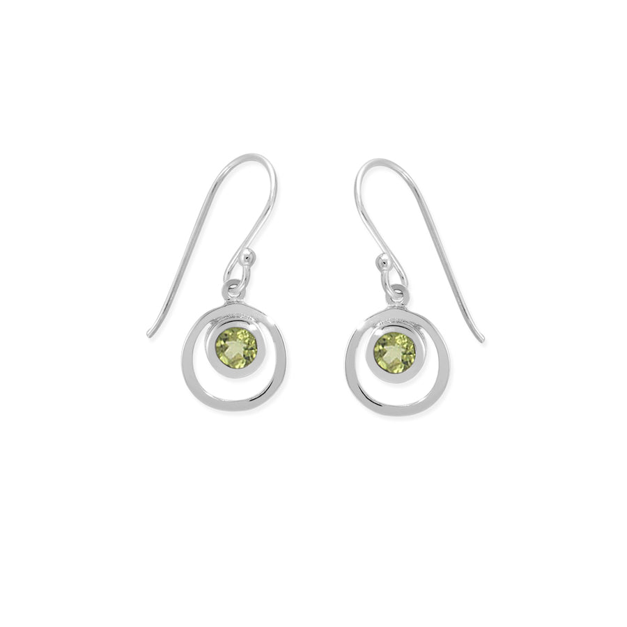 Round Amethyst Dangle Earrings (SV 348)
