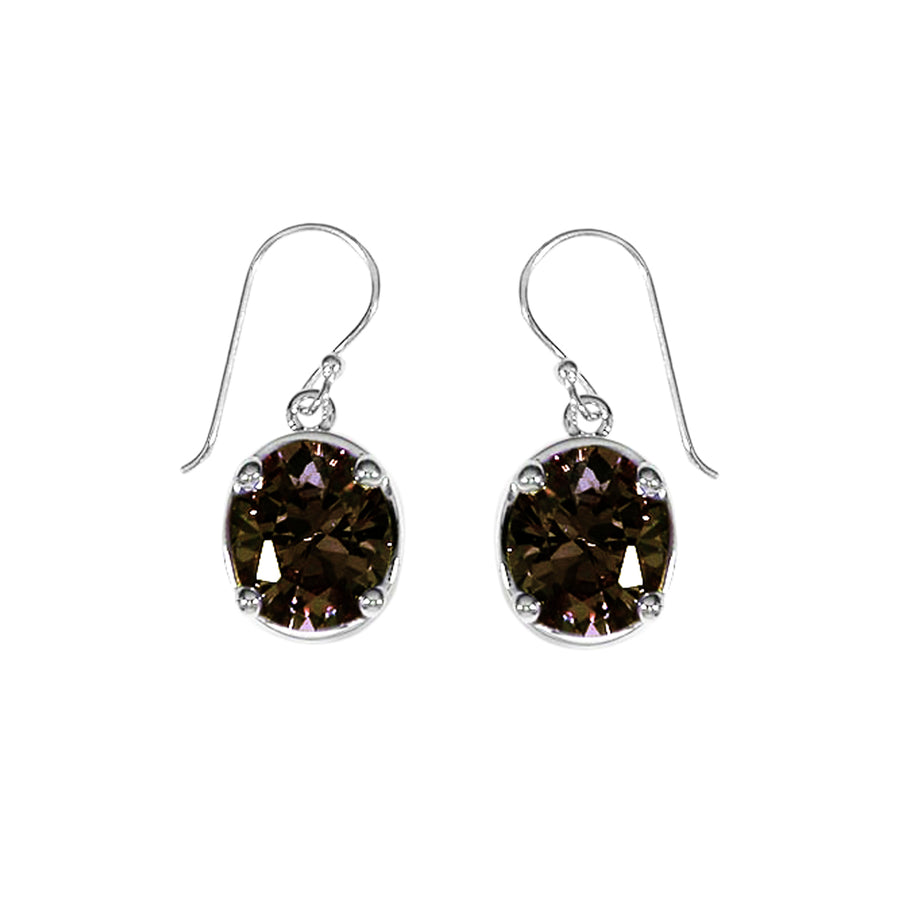 Oval Gemstone Dangle Earrings (SV 363)