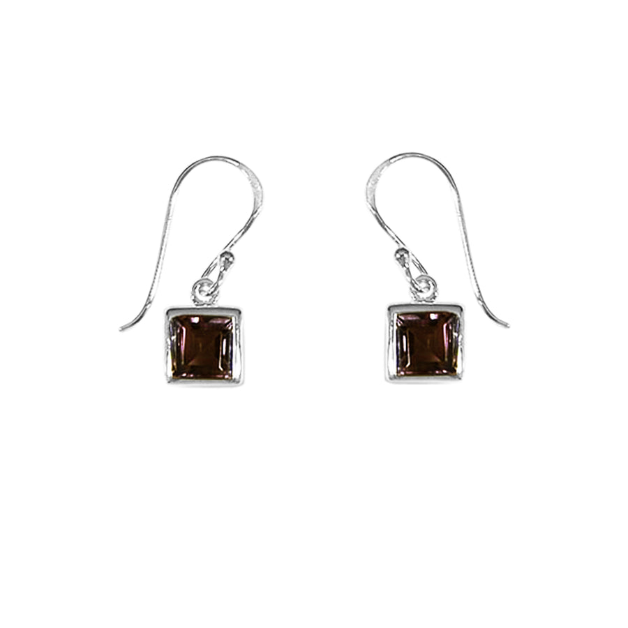 Square Gemstone Dangle Earrings (SV 375SQ)