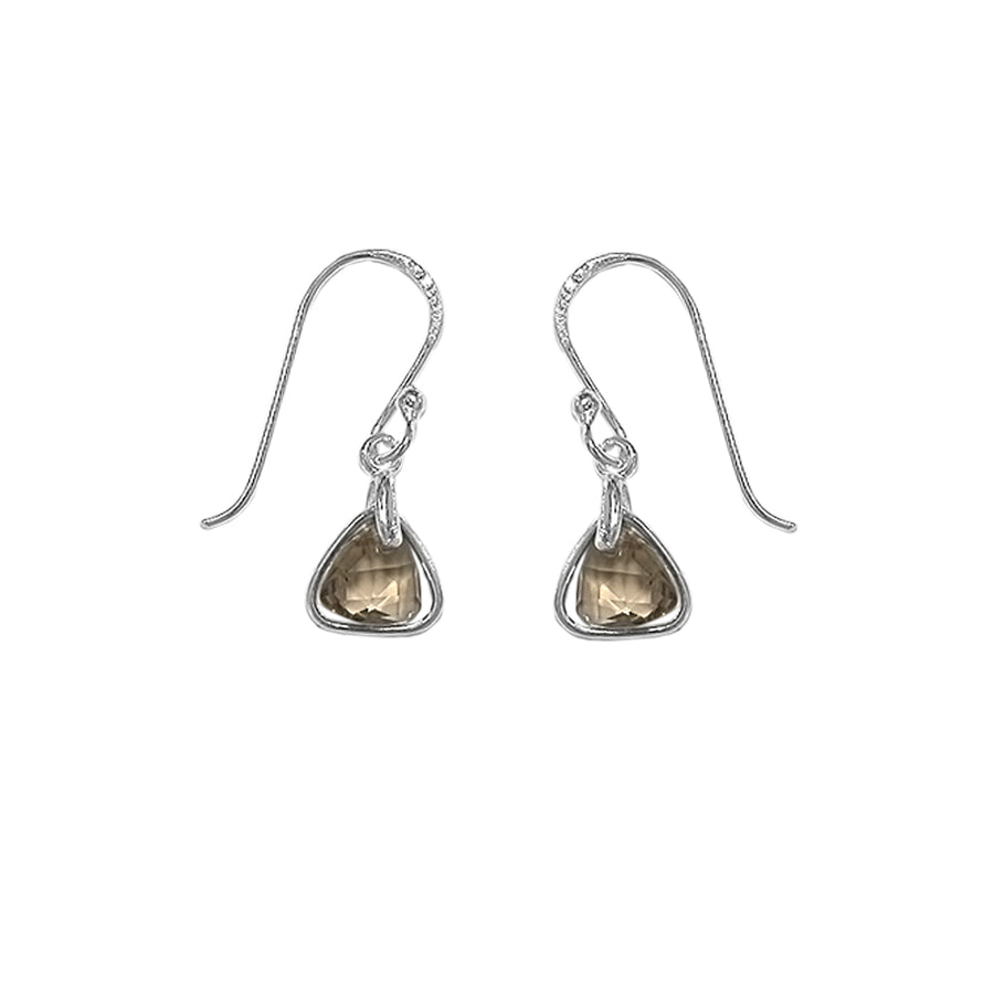 Trillion Smoky Quartz Dangle Earrings (SV 409S SQ)