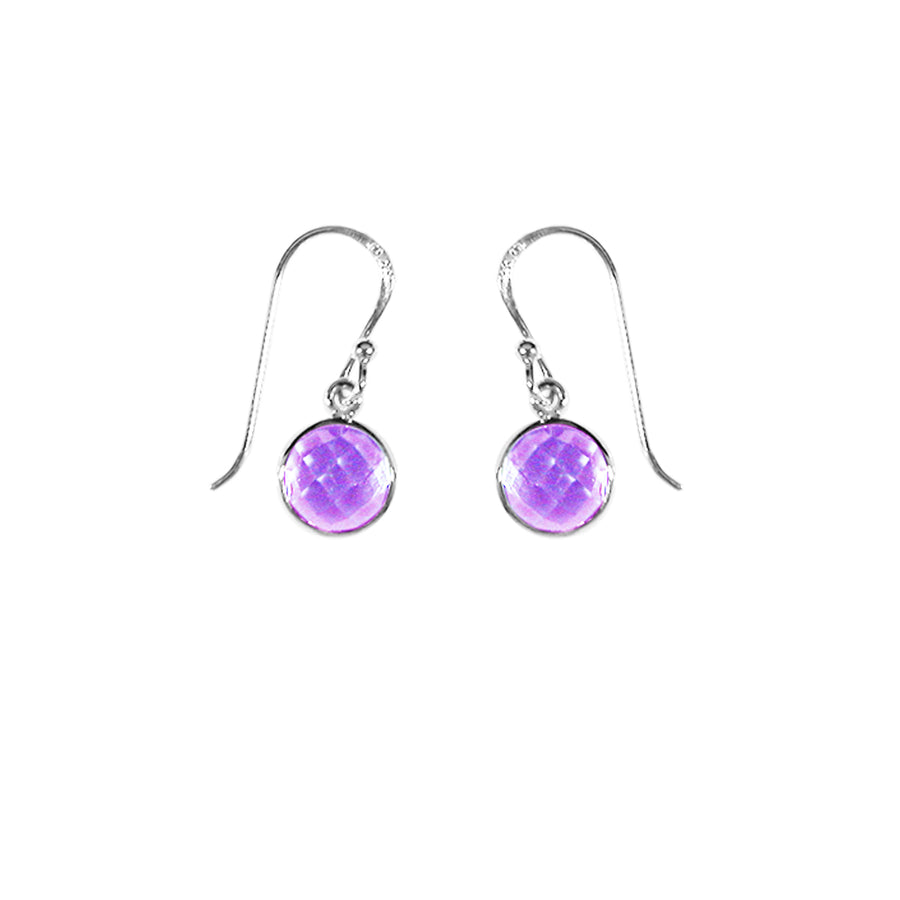 Round Gemstone Dangle Earrings (SV 410)