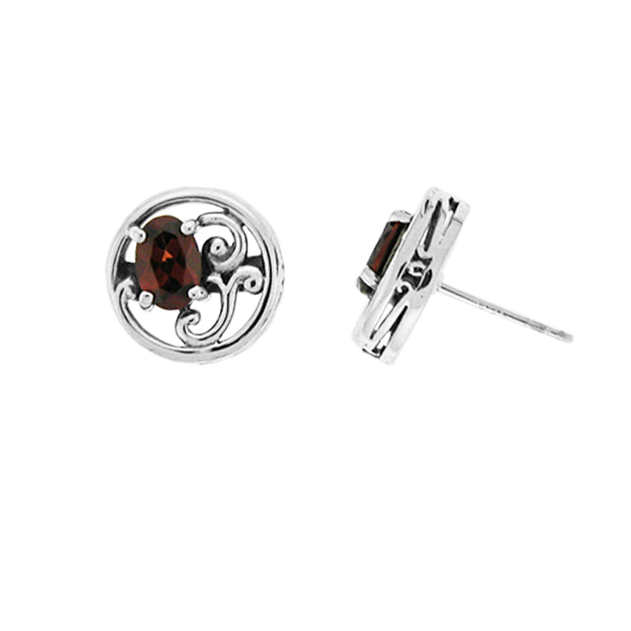 Oval Gemstone Studs (SV 411)