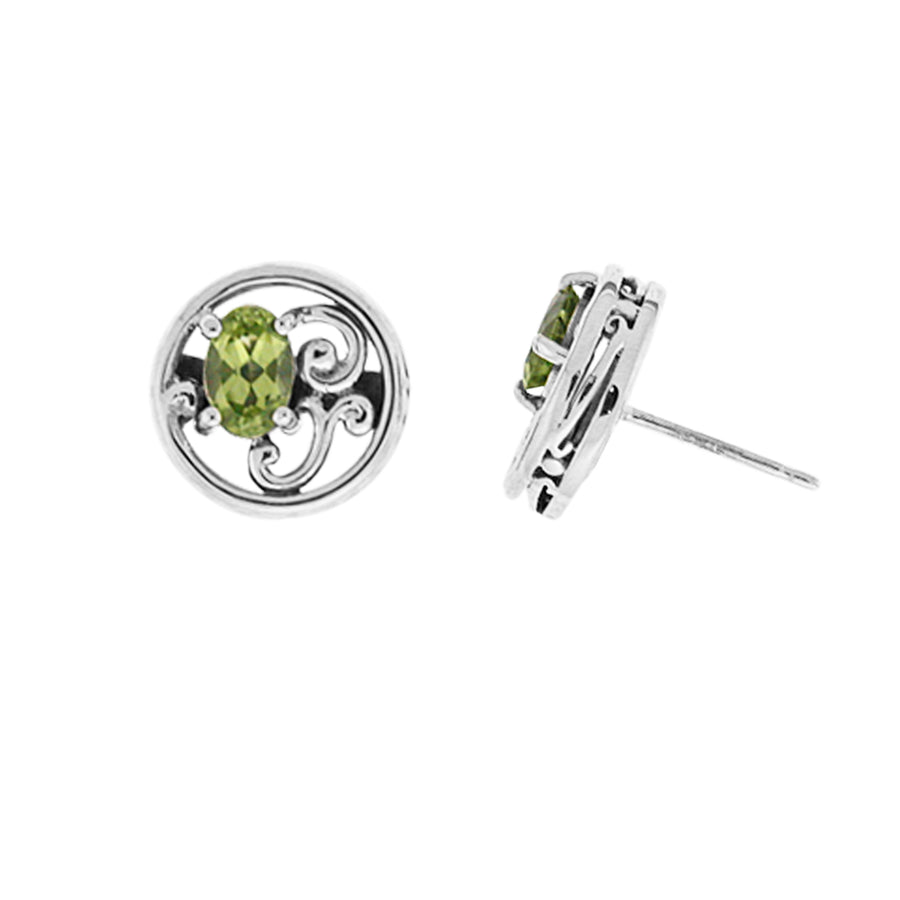 Oval Gemstone Studs (SV 411)