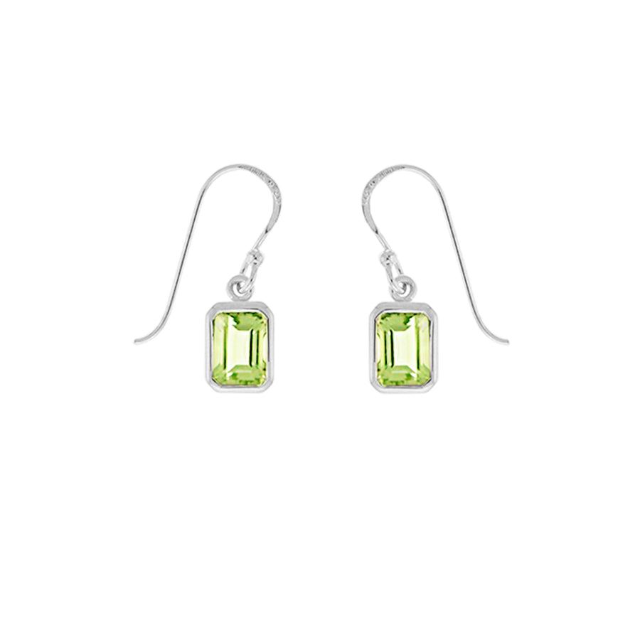 Rectangular Gemstone Dangle Earrings (SV 413)
