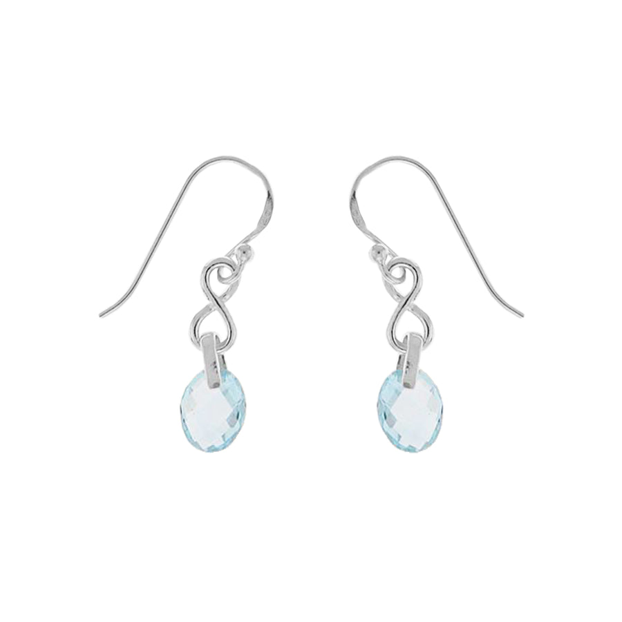 Oval Gemstone Dangle Earrings (SV 415)