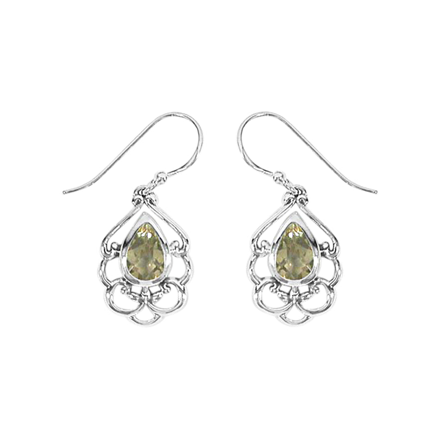 Pear Gemstone Dangle Earrings (SV 464)