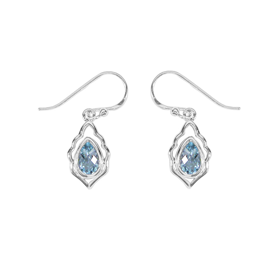 Pear Gemstone Dangle Earrings (SV 471)