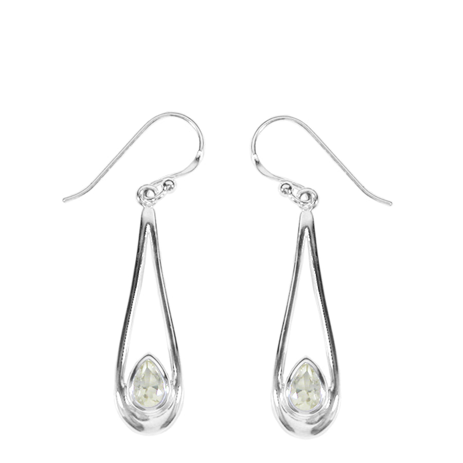 Pear Gemstone Dangle Earrings (SV 473)