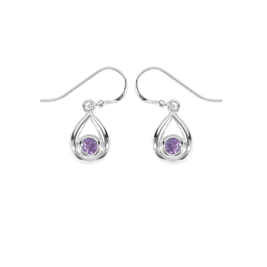 Round Gemstone Dangle Earrings (SV 474)