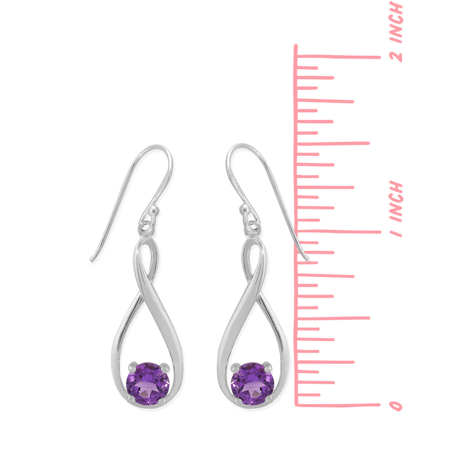 Round Gemstone Dangle Earrings  (SV 518)