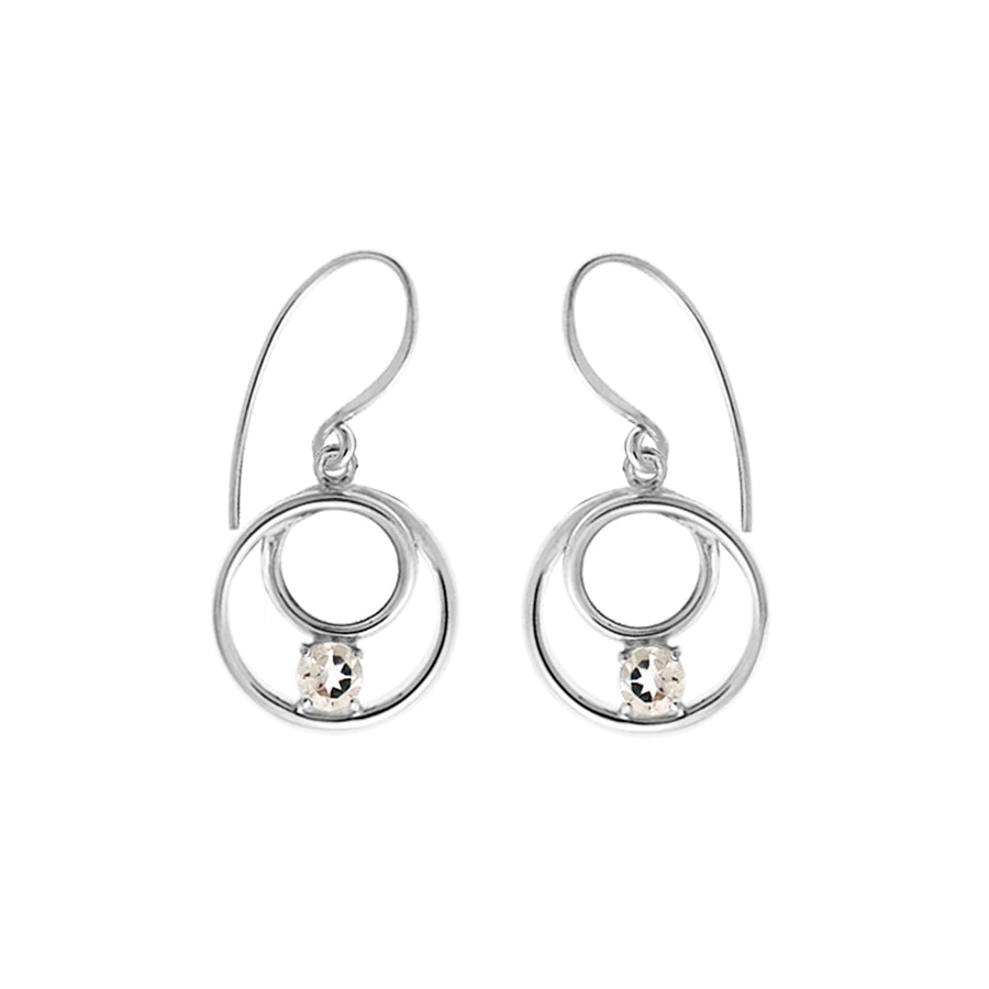Round Gemstone Dangle Earrings (SV 529)