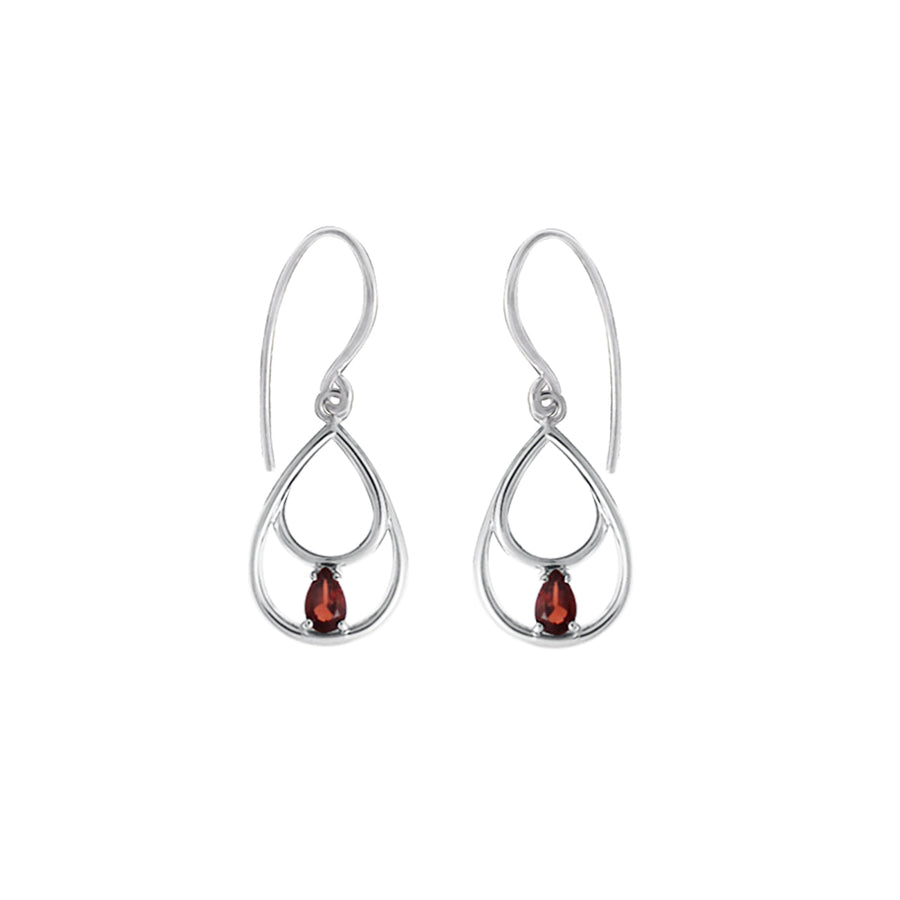 Pear Gemstone Dangle Earrings (SV 532GA)