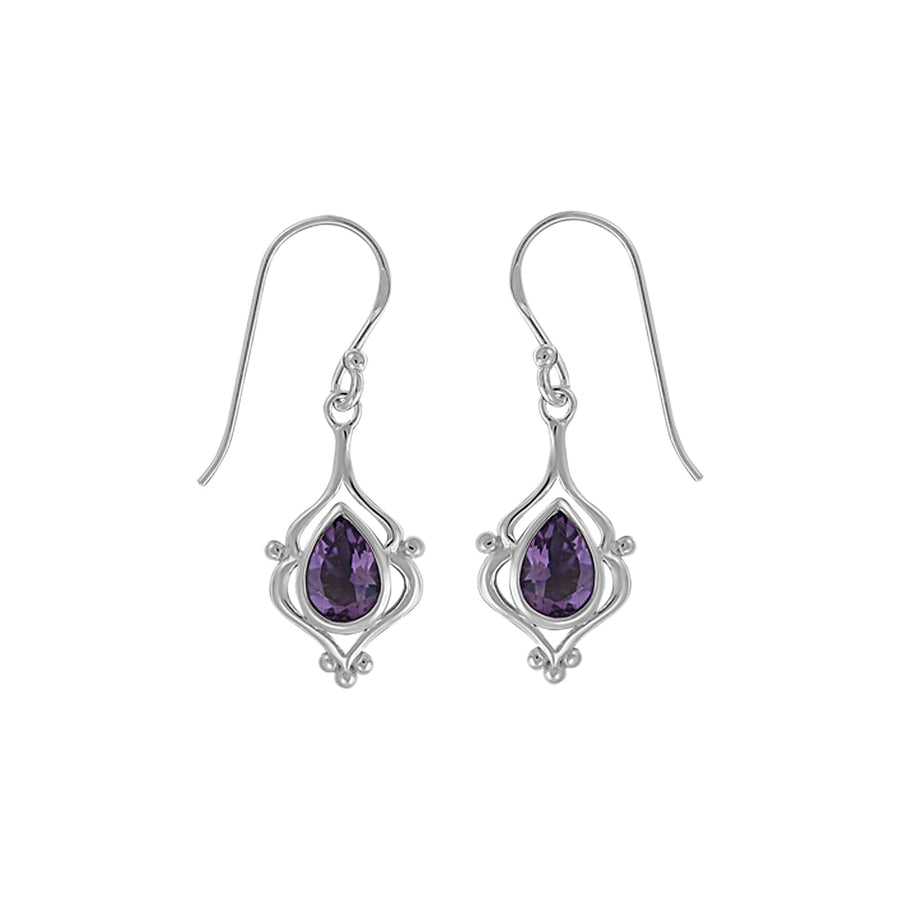 Pear Gemstone Dangle Earrings (SV 559)