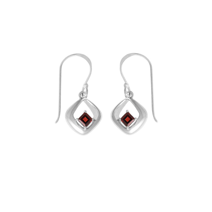 Square Gemstone Dangle Earrings (SV 568)