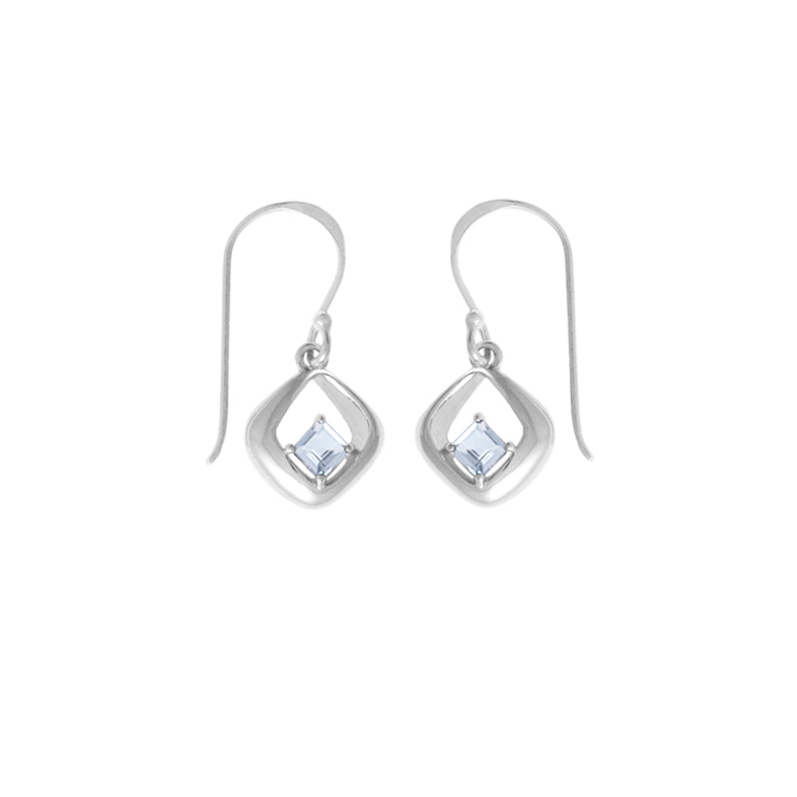 Square Gemstone Dangle Earrings (SV 568)