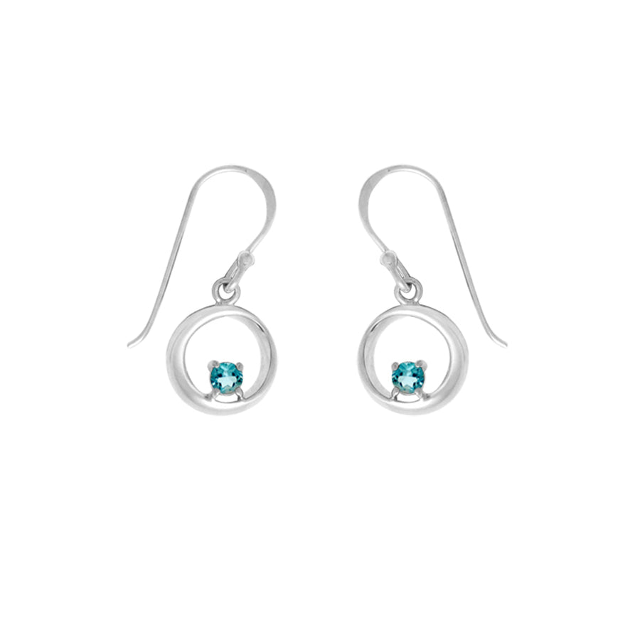 Round Gemstone Dangle Earrings (SV 573)