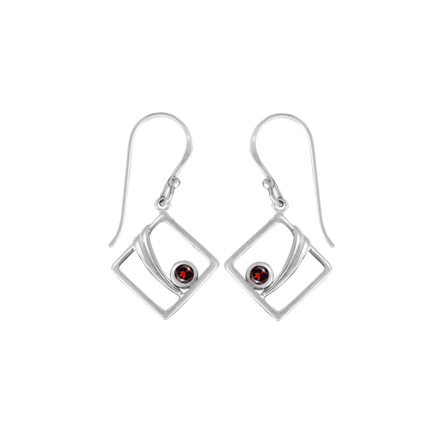 Round Gemstone Dangle Earrings (SV 577)