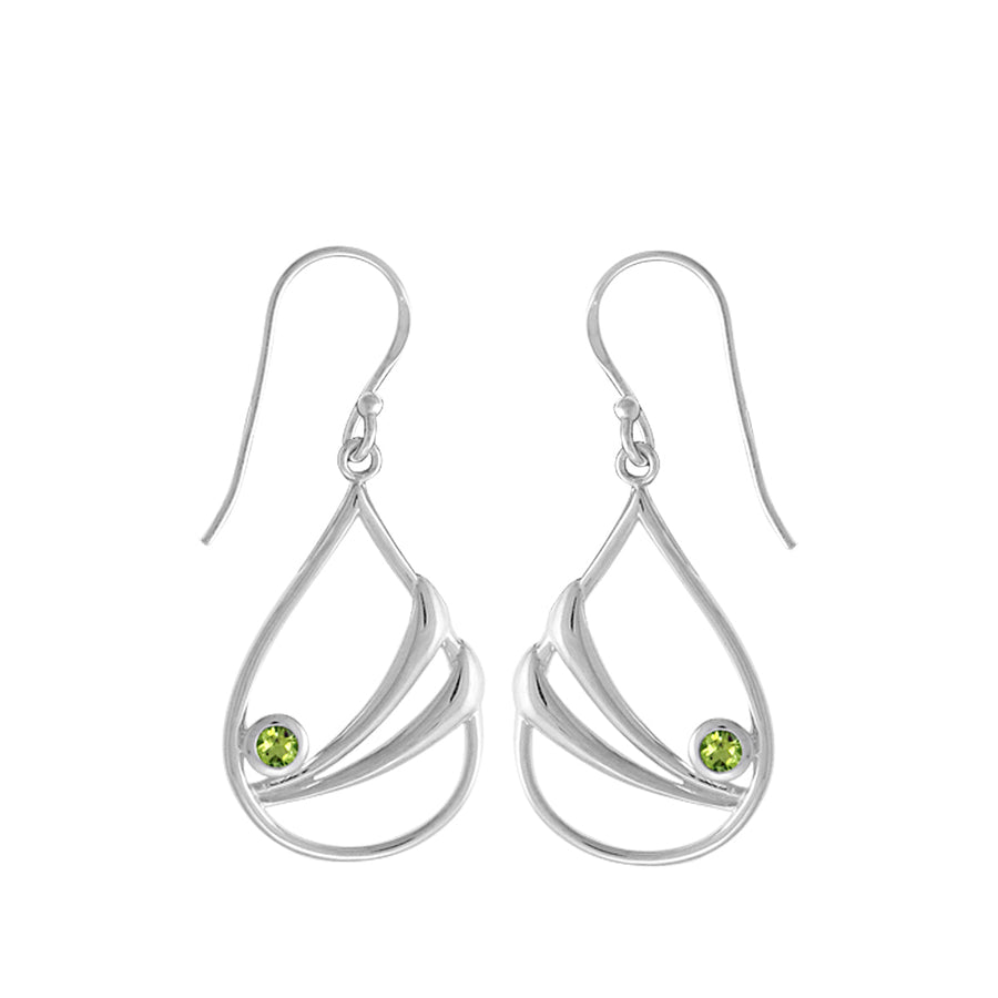 Round Gemstone Dangle Earrings (SV 578)