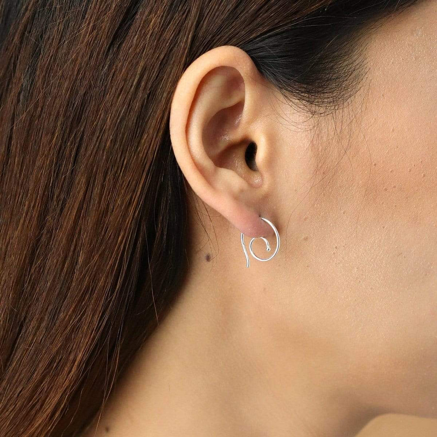 Pull Through Mini Hoop Earrings | Spiral Hoops | Boma Jewelry